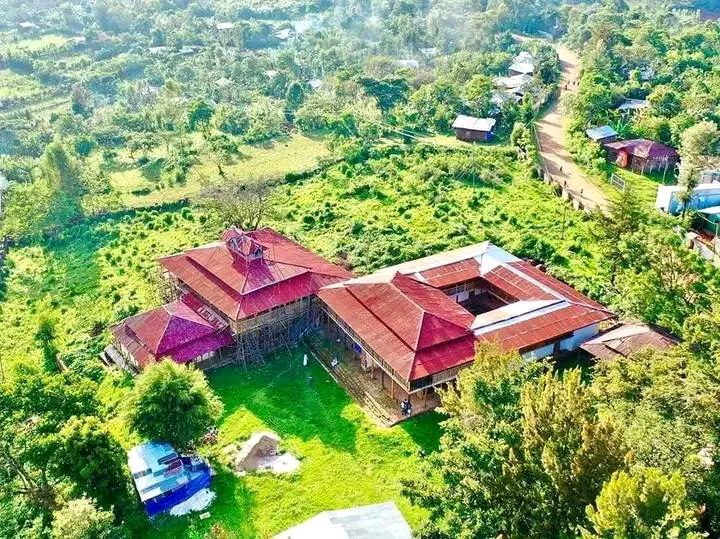 Aerial view of the Aba Jifar Palace complex at Jiren, Jimma — seat of the Oromo Muslim kingdom of Abba Jifar II.